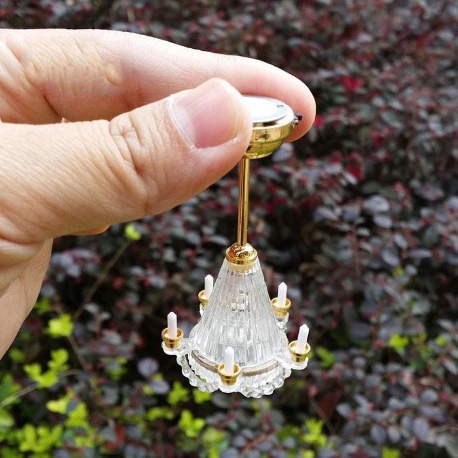 Lámparas de araña para casa de muñecas - Candelabros LED en miniatura para casa de muñecas 2