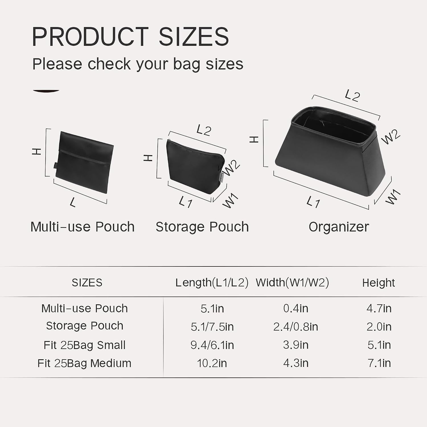 Fits for 25C Hobo Small Bag Insert, Premium Silk Purse Organizer Insert, Smooth Touch & Lightweight， Luxury Handbag Organizer with Gift Box Fits For chanel(Small,Black)