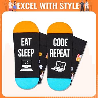 HAPPYPOP Funny Gifts for Women Men - Socks for Cook Baker Coder Cop, Birthday Gift Idea