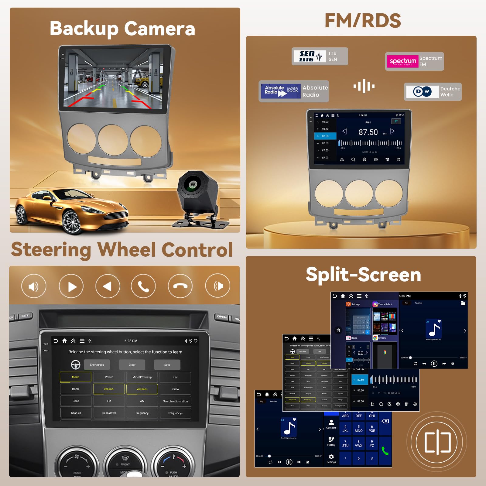 Radio samochodowe mazda 5, samochodowe stereo mazda 5 2007 2008 2009 2010, radio samochodowe mazda 5, ekran mazda 5, nawigacja samochodowa mazda 5 2007 2008 2009 2010 z wifi carplay mazda 5 z bluetoot
