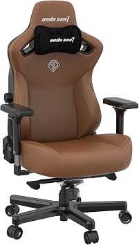 Anda Seat Kaiser 3 XL Gaming Chairs for Adults - Ergonomic Brown PVC Leather Gaming Chair with Lumbar Support, Comfortable Office Seat with Neck Support - Heavy Duty Wide Gamer Seat