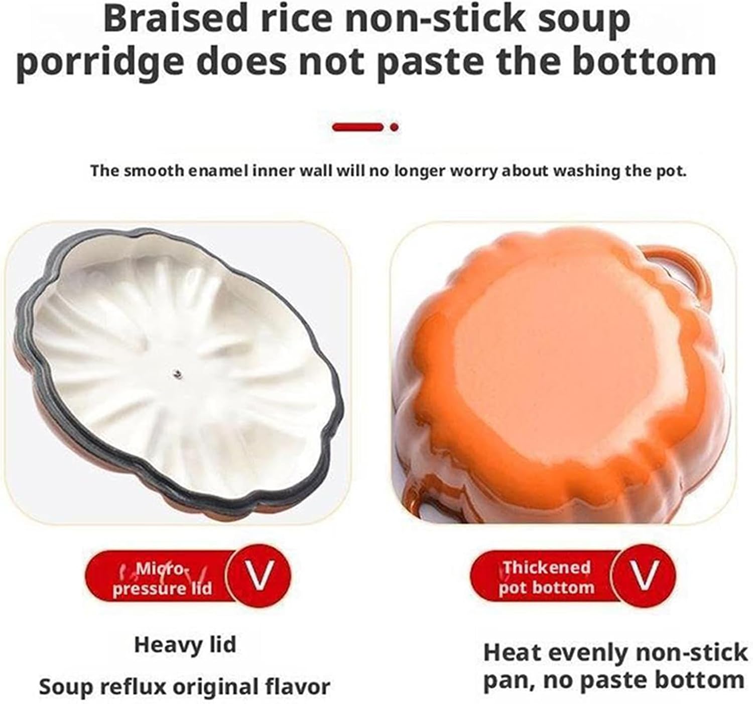 Jiimhte 煮る鍋 パンプキンデザイン エナメルポット | キッチンストックポット ボイラー オーブン 缶詰 ストーブ ロースト