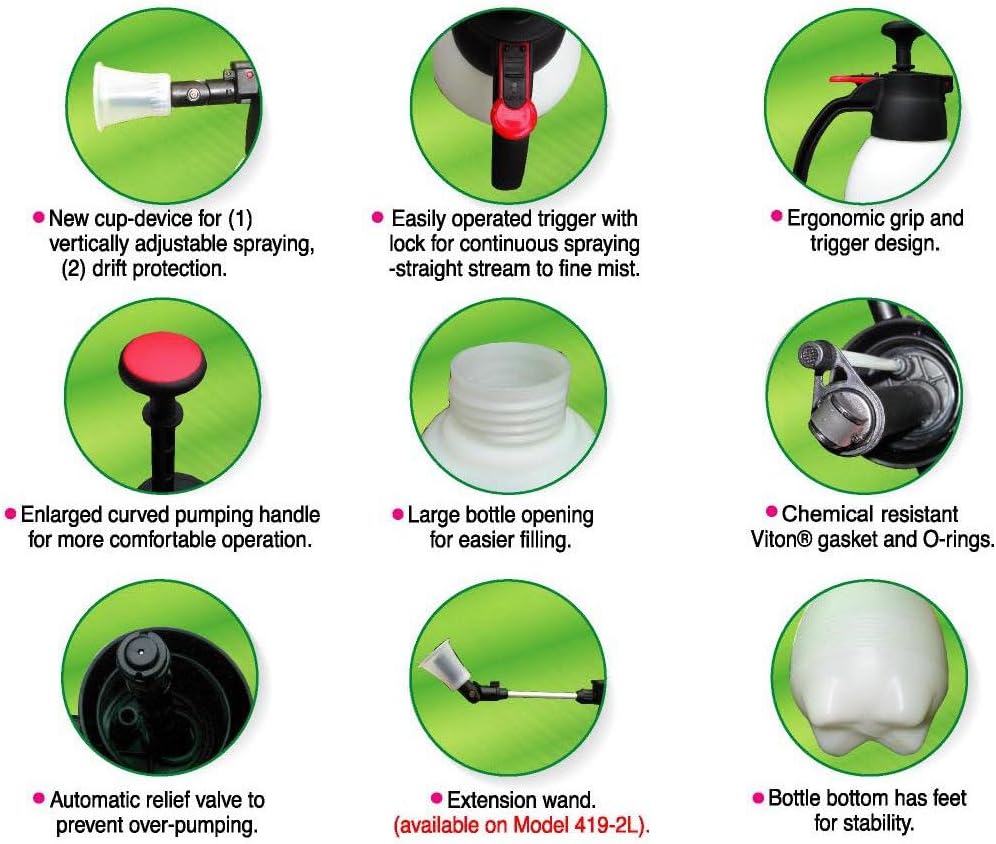 SOLO 418 2 Liter One-Hand Pressure Sprayer, Red and White