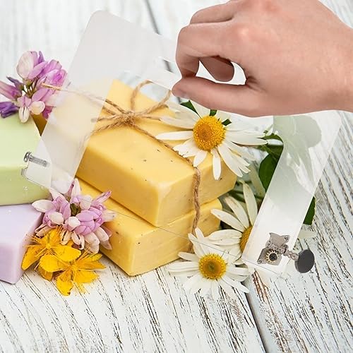 Miniatura 2 de EXCEART Cortador de jabón acrílico, cortador de jabón de empuje, cortador de jabón de alambre para hacer jabón, molde de jabón hecho a mano