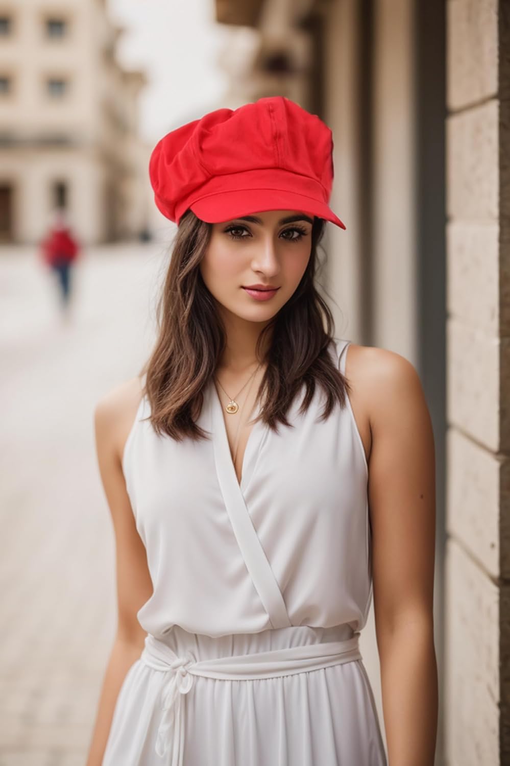 Womens Newsboy Cap Summer Beret Cap- 100% Cotton 8 Panels Vintage Cabbie Hat- Octagonal Visor Cap for Women Girls Ladies Gift image 3