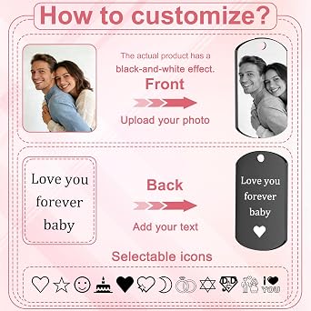 BEXOA Custom Keychain with Picture Logo Text