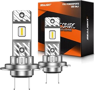 SEALIGHT H7 LED Fog Bulb, 36000LM 800% Super Brighter, 6500K Hi/Low Beam, With 15000RPM Cooling Fan, 60000HRS+ Lifespan, Pack of 2