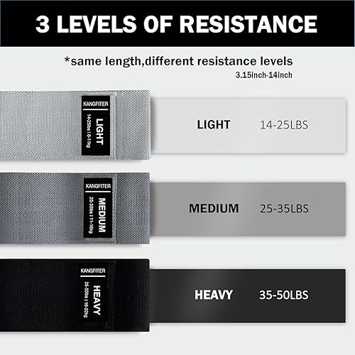 Miniatura 2 de Non-Slip Fabric Resistance Bands for Working Out, Loop Exercise Bands for Booty Leg, Butt, Glute, Stretch Workout Bands for Women & Men, Hip Elastic