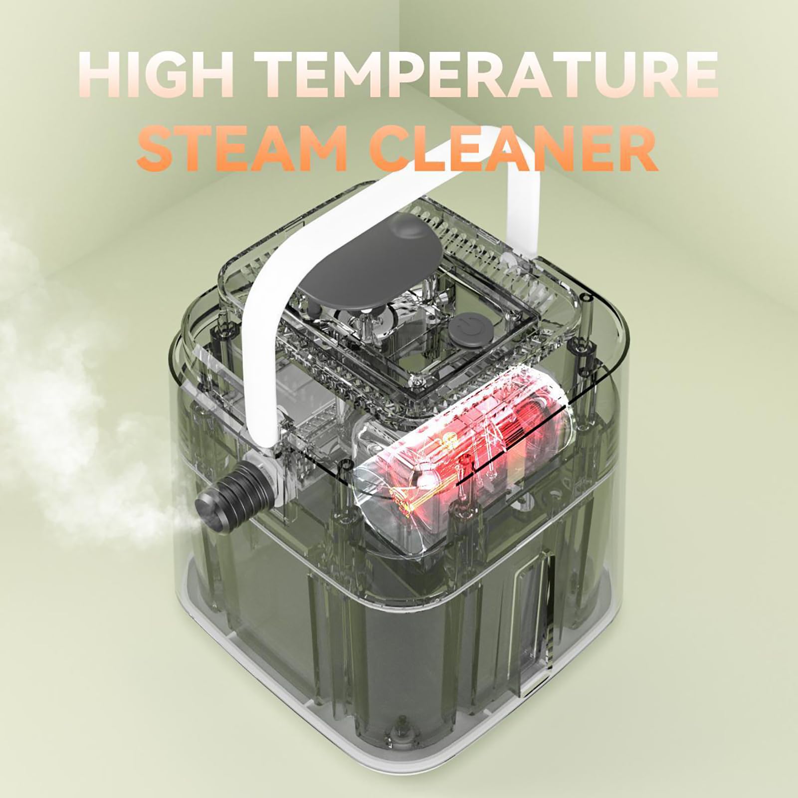 Nettoyeur vapeur portatif 1500 W 4 bars avec réservoir de 1,55 l, affichage numérique à 4 vitesses, nettoyeur vapeur haute température fenêtres, cuisinières et plus encore (turquoise)