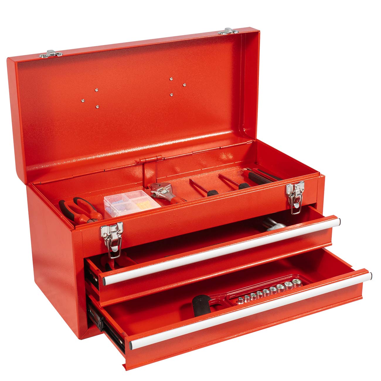 Buy 2 Drawers Steel Tool Box Metal Tool Chest, Lockable HeavyDuty