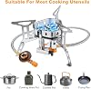 Camping Gas Stove, Windproof Backpacking Burner Cooking Stoves 6800W, Foldable Rocket Camping Stove with Carry Box, Outdoor Camping Gas Burner for Cooking, Hiking, Camping, Trekking, Picnic