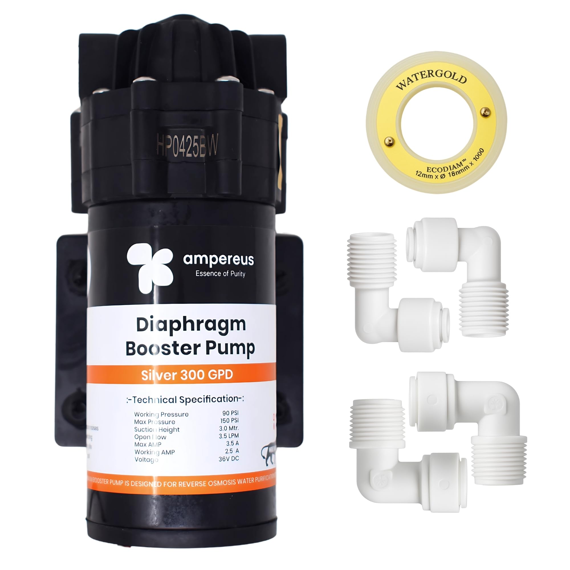 AMPEREUS RO Booster Pump - High Water Pressure -6