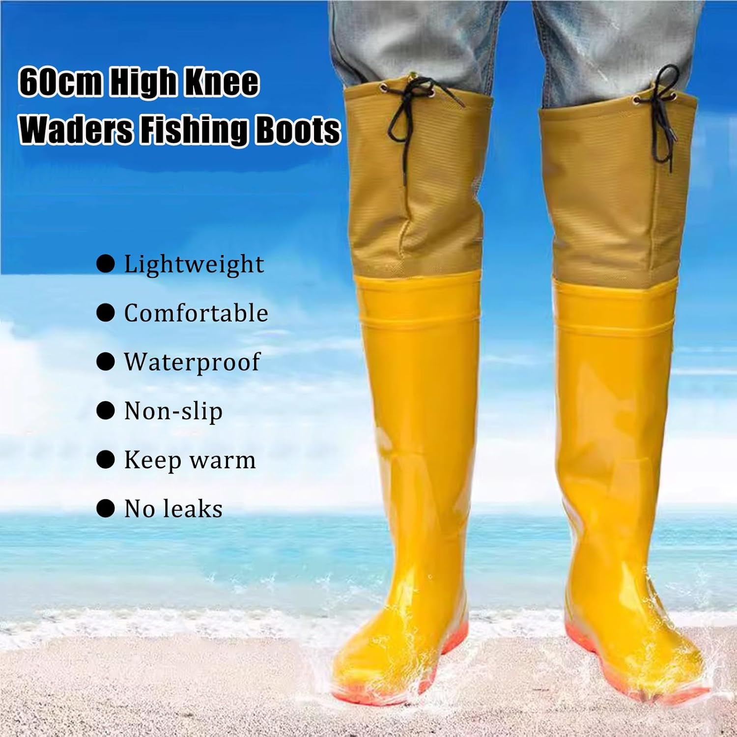 PVC Lightweight Hip Waders Fishing Boots for Men Women, Outdoor Fishing Hunting and Wading Boots, Warm Comfortable