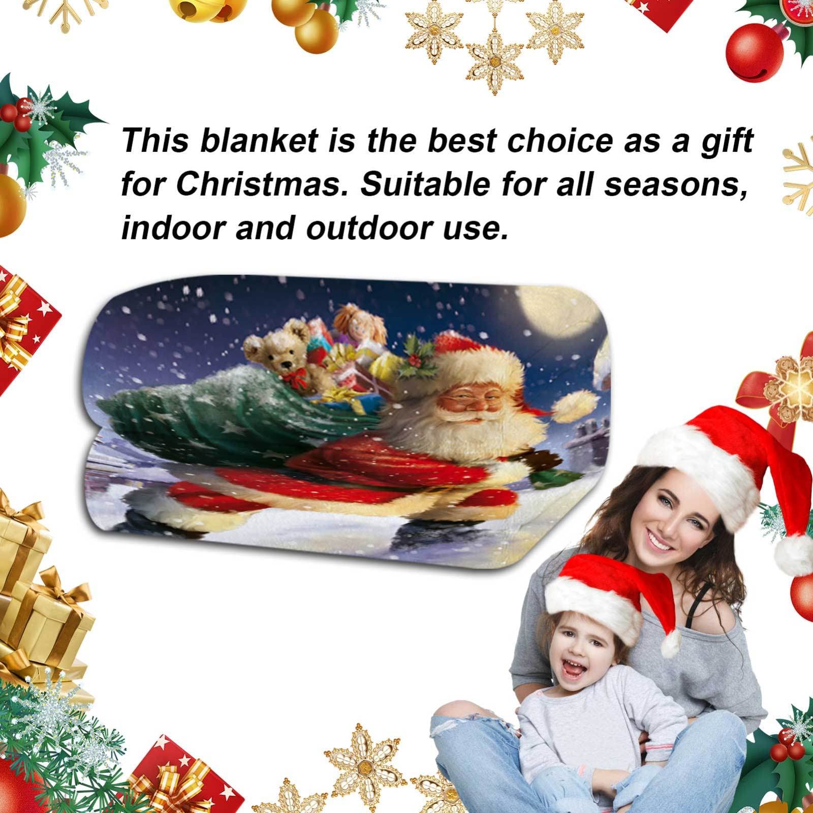 RDJSHOP Manta Navidad Feliz Navidad, Manta Navideña de Franela Santa Manta Mullida Ultra Suave y Acogedora para la Decoración del Hogar, Vacaciones de Invierno,Style1-150x220cm