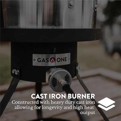 Miniatura 5 de Gas One Freidora de propano con olla de freidora de 10 cuartos de galón, cesta coladora de aluminio de alta calidad para alitas de pollo y mariscos,