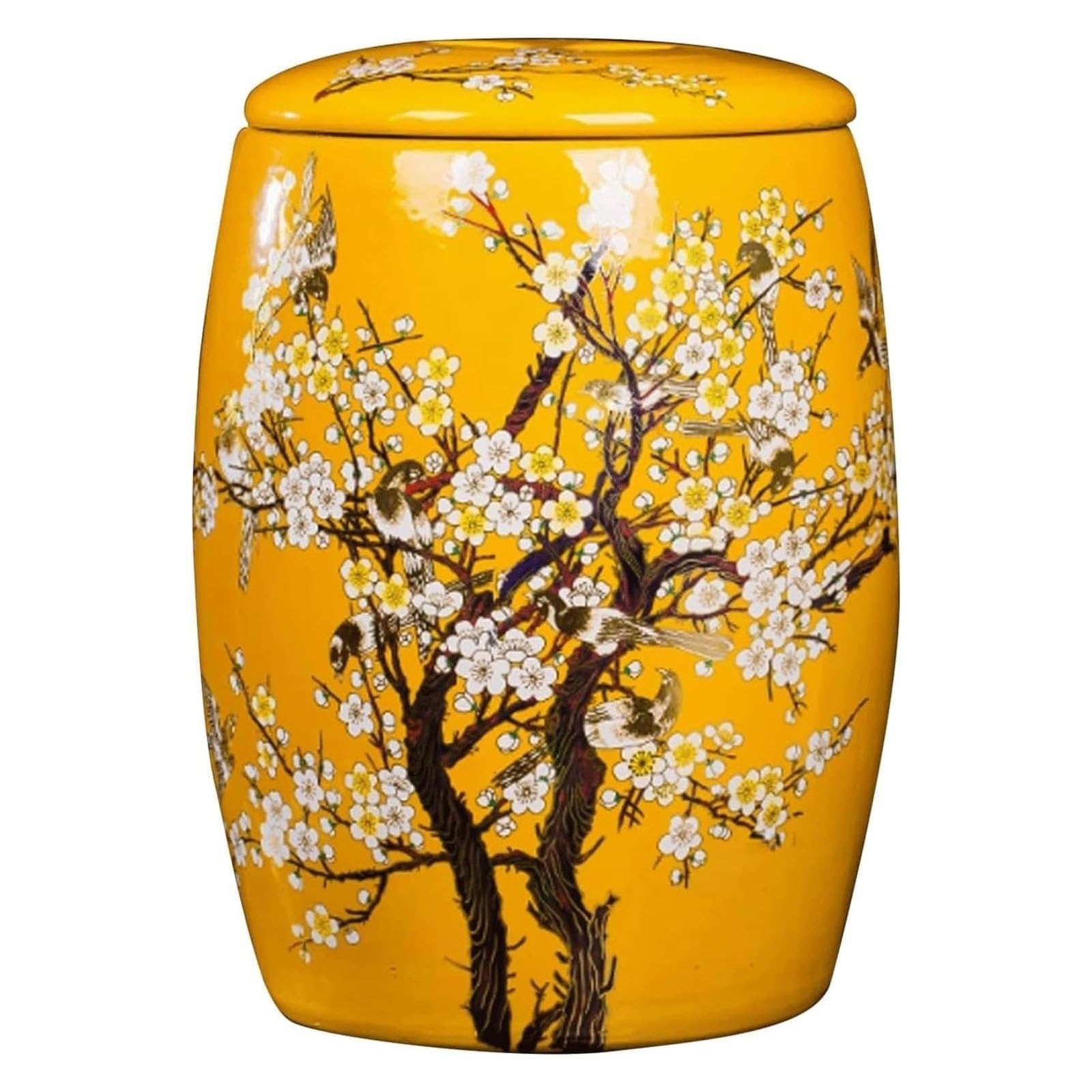YYCSREY Large Ceramic Rice Jar Storage Container Rice Dispenser with Lids Ceramic Rice Bucket Container Grains Sealed Jar(Red,11lbs)(Yellow,25ml)