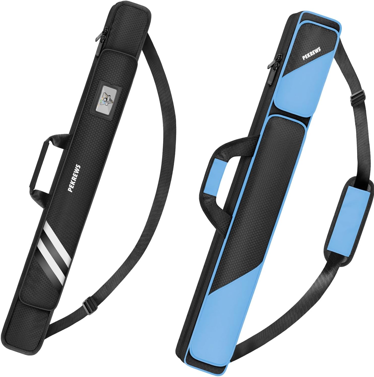 2x2 Soft Cue Bag Teal & 1x1 Soft Pool Cue Bag Black Set