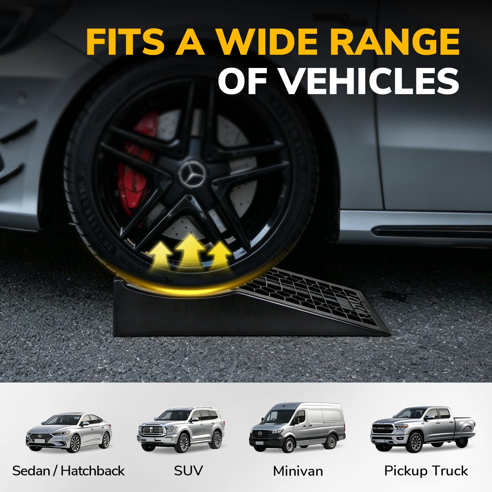 HOXWELL Rampas de coche de capacidad GVW de 20000 libras para cambios de aceite y elevación alta, 2 rampas portátiles de perfil bajo para automóvil resistentes para garaje doméstico, mantenimiento de