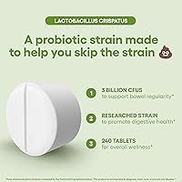 Vista 5 de Suplemento probiótico Lactobacillus Crispatus 240 tabletas 3 mil millones de CFU de probióticos para mujeres, apoya la salud vaginal, digestiva
