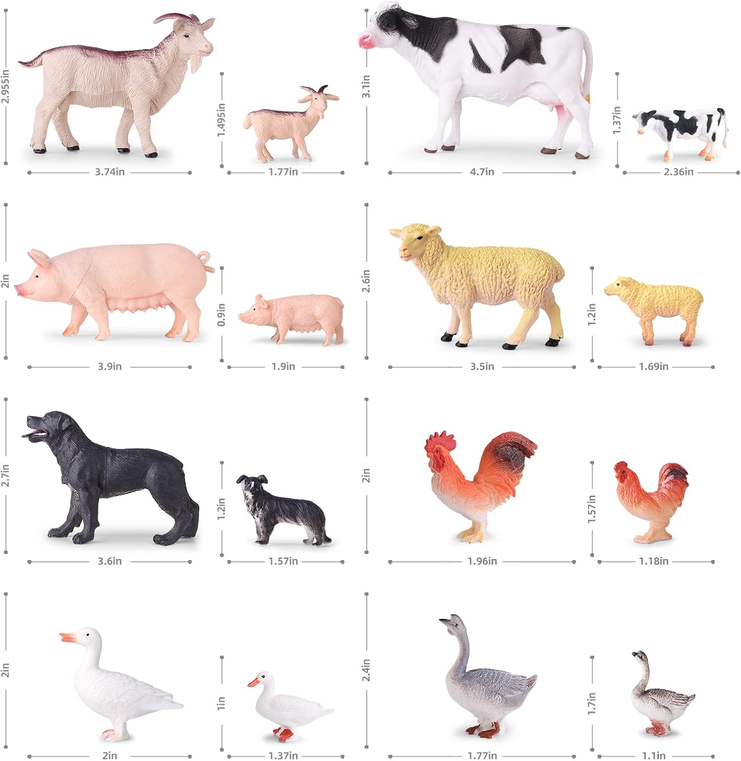 EnAuRoL 35 PCS Farm Animals Toys for Toddlers 3 Years Old Boys and Girls Realistic Animal Figures Playsets Toys for Kids 3~8 Christmas Birthday Gift
