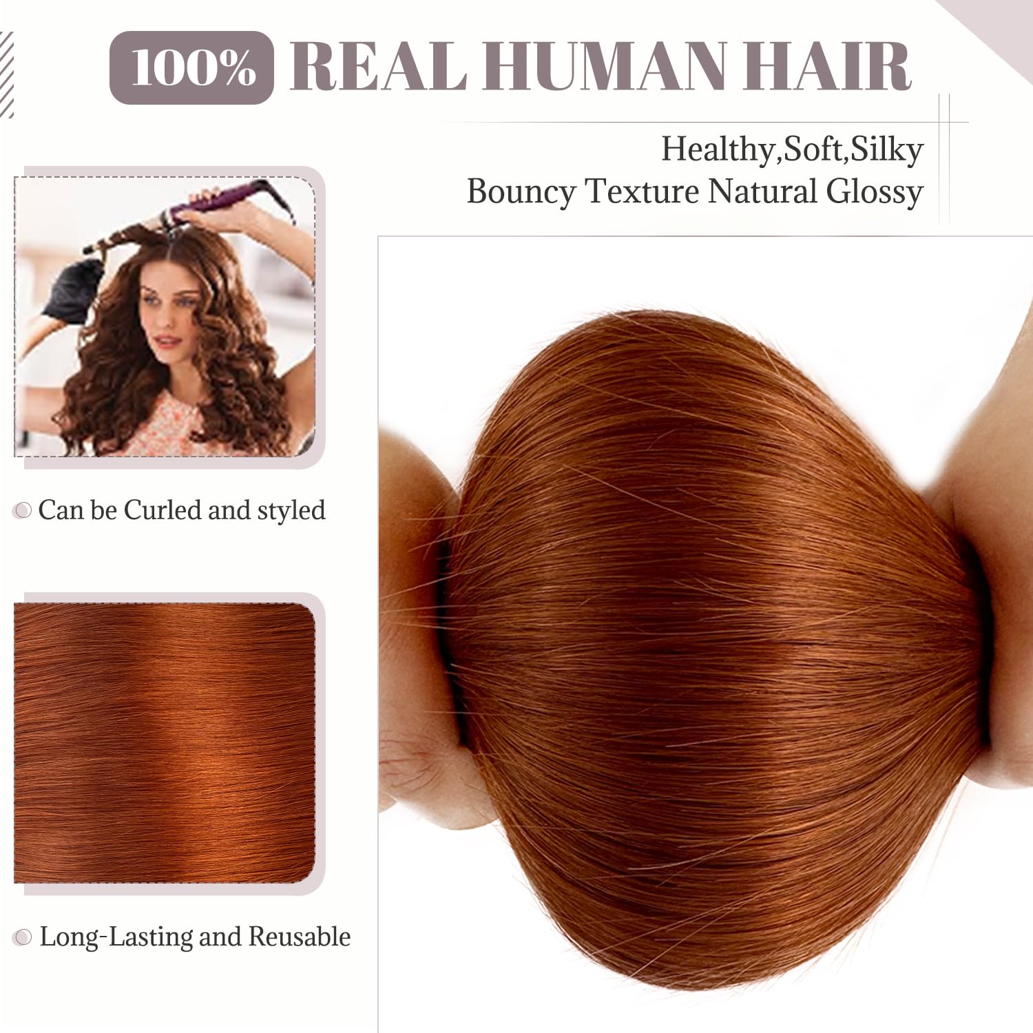 Amazon.com : Auburn Ginger Human Hair Bundles Color # 550 