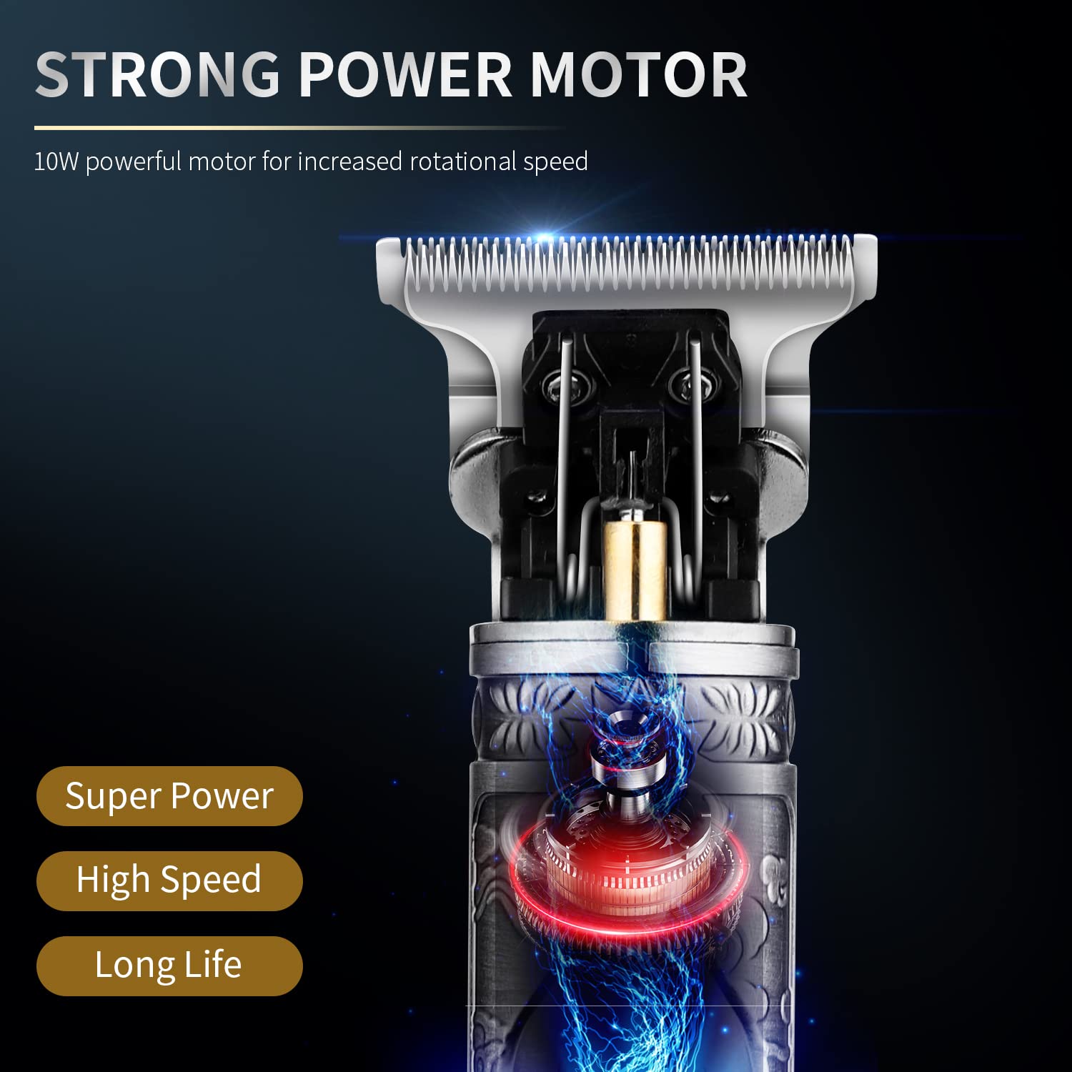Suttik Men's Cordless Hair and Beard Trimmer with T-Blade