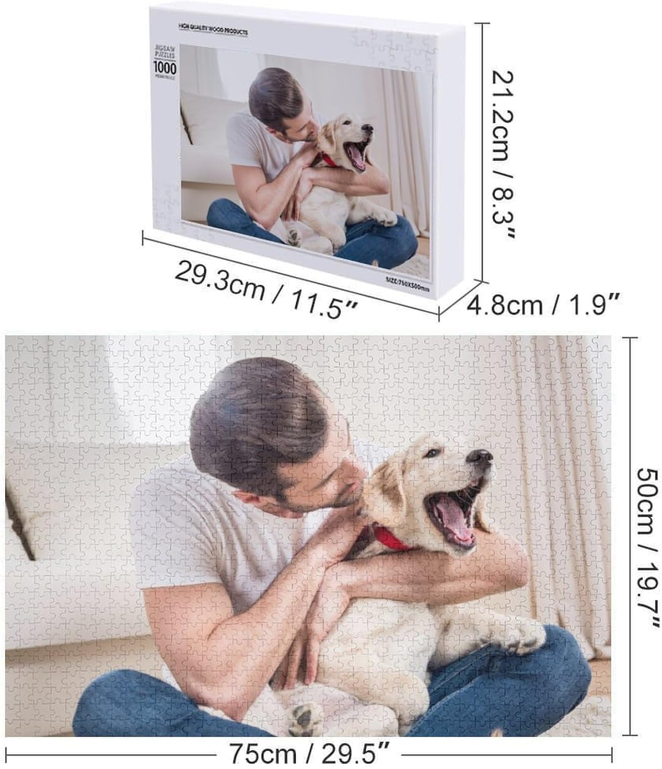 Custom Jigsaw Puzzles Add Your Own Image Picture Logo Personalized Photo Puzzle for Family, Christmas, Pet, Birthday, Wedding Gift, Horizontal-1000 Pieces