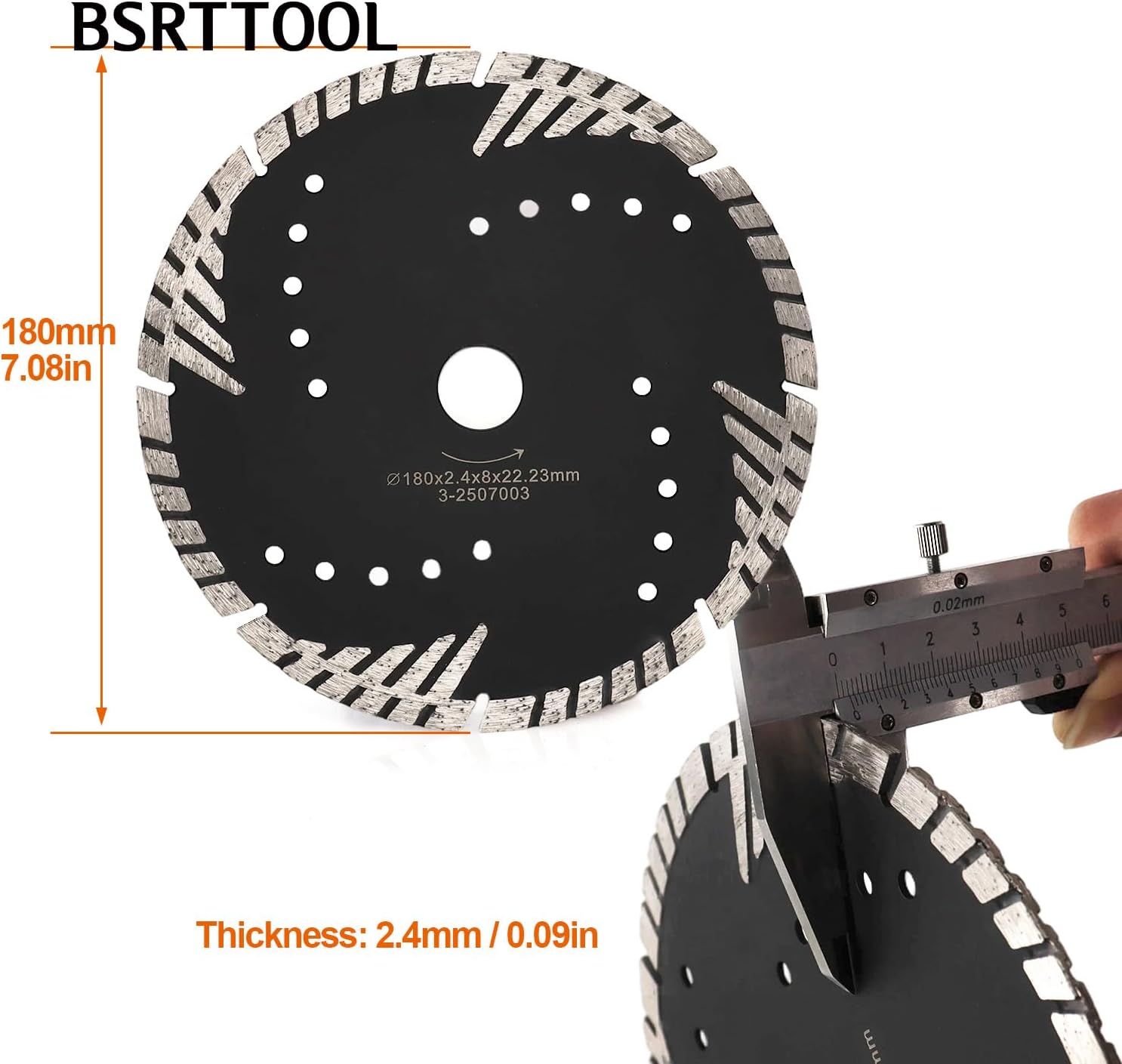7 Inch Diamond Saw Blade Dry or Wet - Cutting Porcelain Tiles Stone Marble Granite Concrete Ceramics