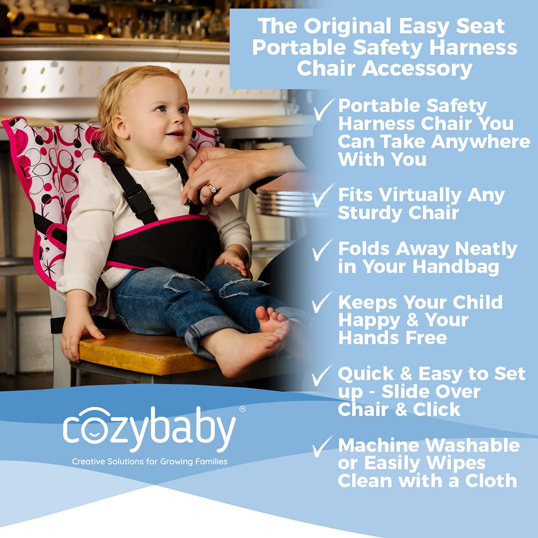The Original Easy Seat Portable High Chair (Black) - Quick, Easy, Convenient Cloth Travel High Chair Fits in Your Hand Bag So That You Can Have It with You Everywhere for a Happier, Safer Toddler
