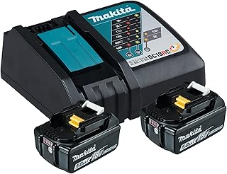Makita 197570-9 Power Source Kit - Juego de 2 baterías para Herramientas eléctricas (con estación de Carga), Color Azul