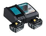 Makita Power Source Kit (2x Werkzeugakku mit Ladestation, Ersatzakkus für Elektrowerkzeuge von Makita) 197570-9 Single