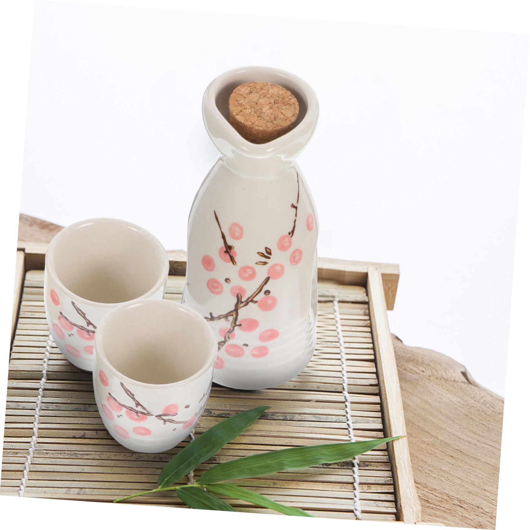 GALPADA Set di Sake Giapponese in Ceramica Rosso Brocca e Bicchieri Rotondi per Uso Domestico Superficie Liscia e Sensazione Confortevole per Occasioni Festive