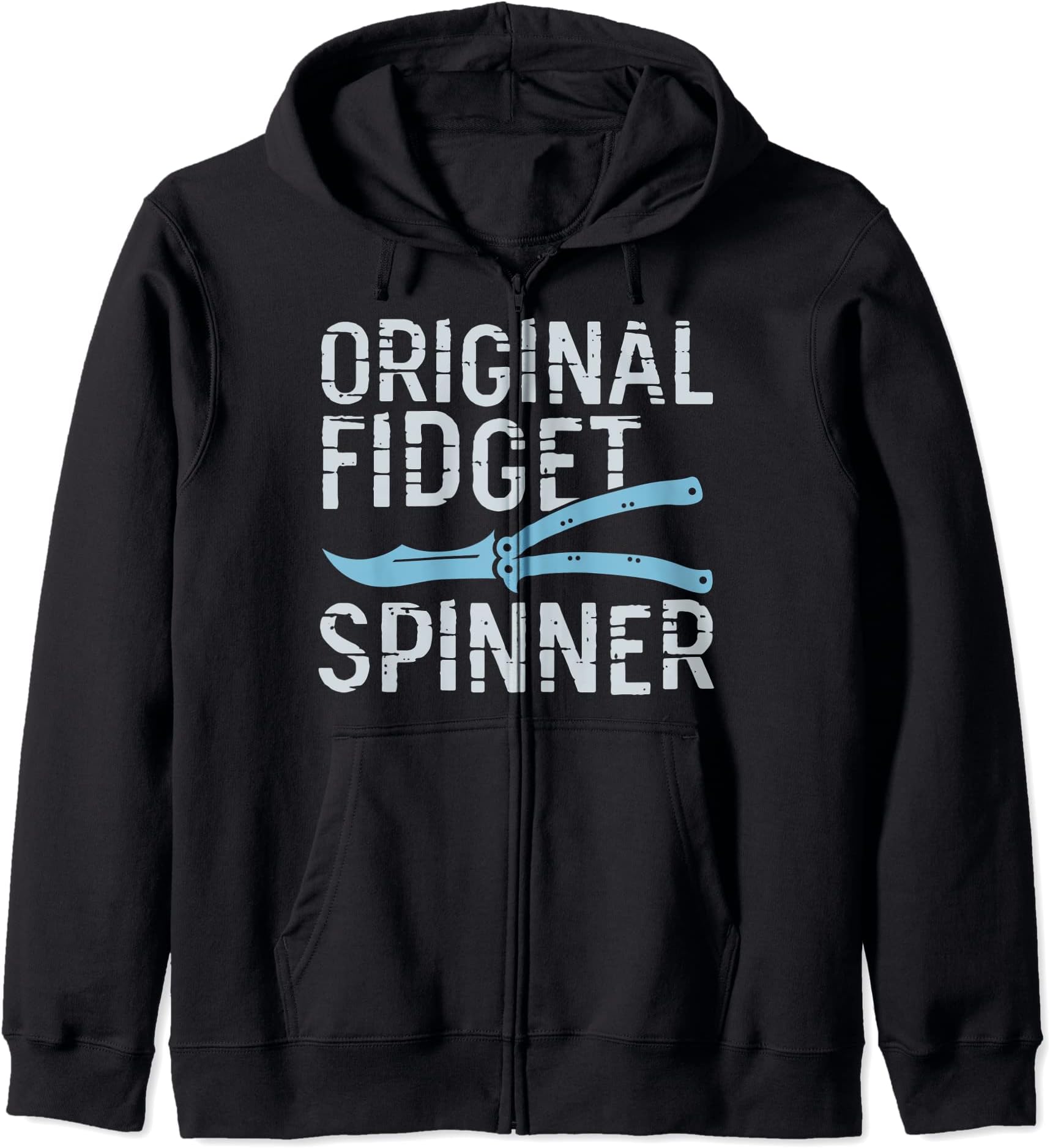 Original Fidget Spinner Funny Balisong Butterfly Knife Lover Zip Hoodie