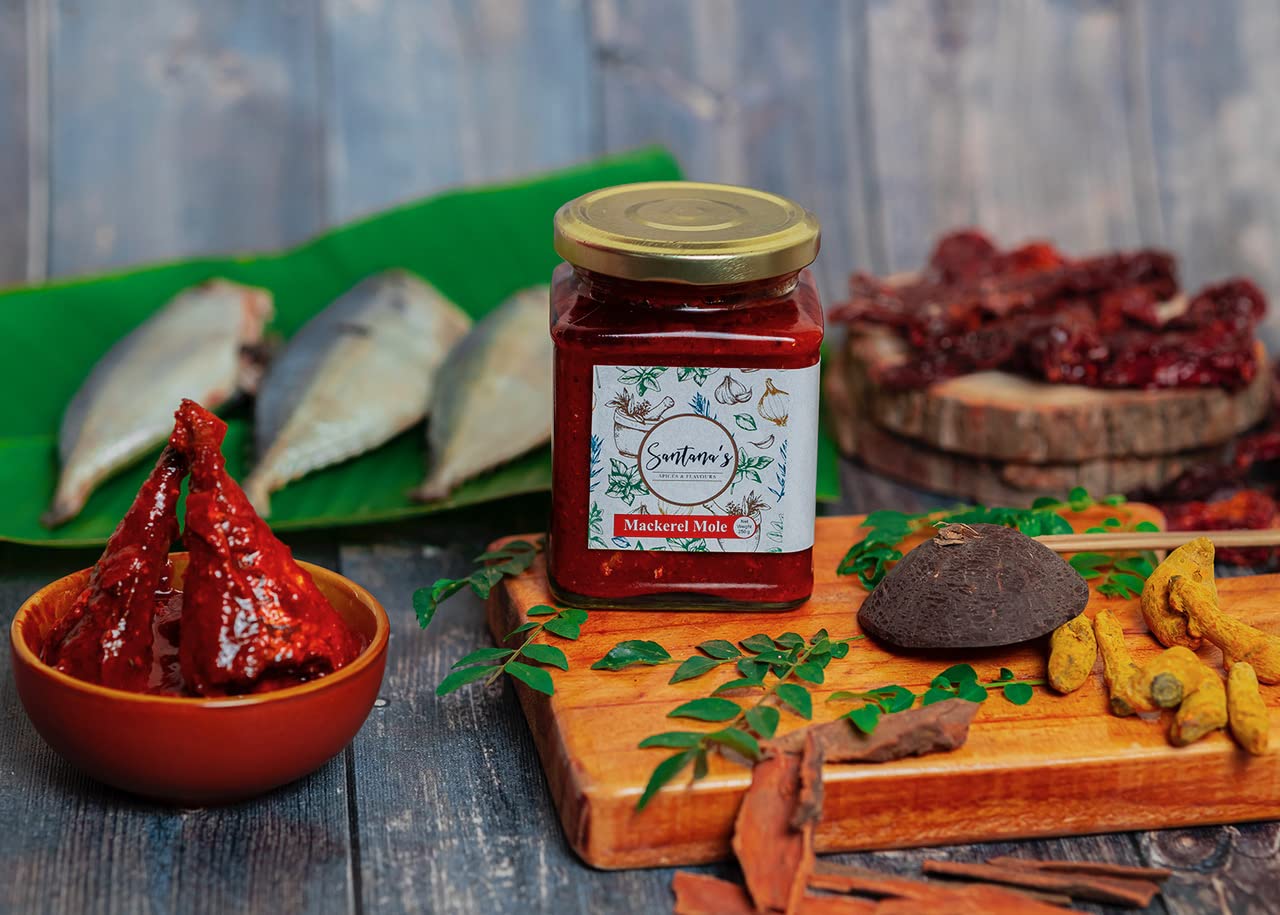 Santana's Home Made Traditional Goan Mackeral Mole Pickle | Fish pickle | seafood pickle 250 gm Non Vegetarian