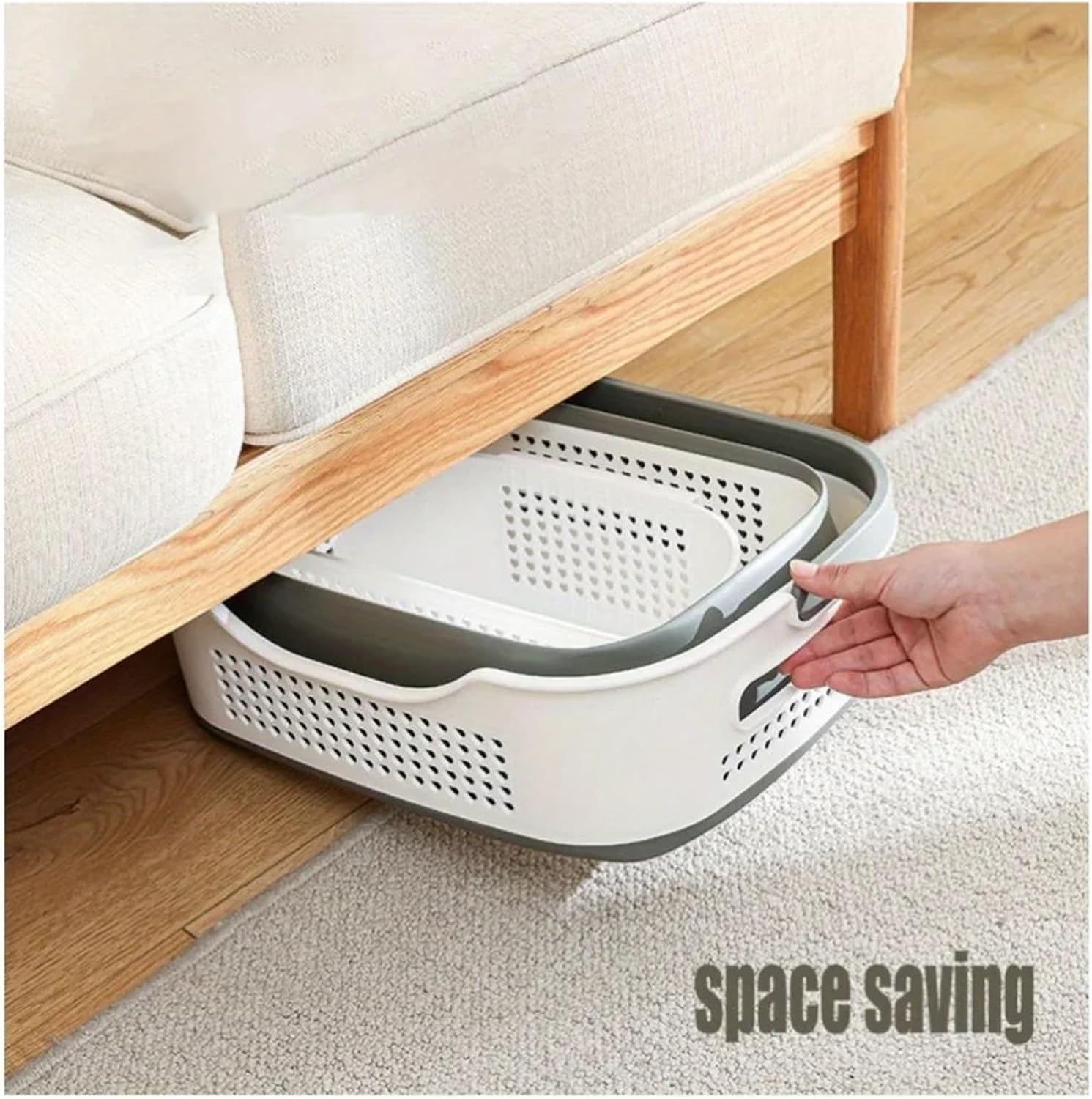 Clothes Drying Basket Folding Plastic Laundry Basket, pop-up Laundry Basket/Storage Box, Foldable Laundry Basket with Handle, Saving Space(JJ453-A5)