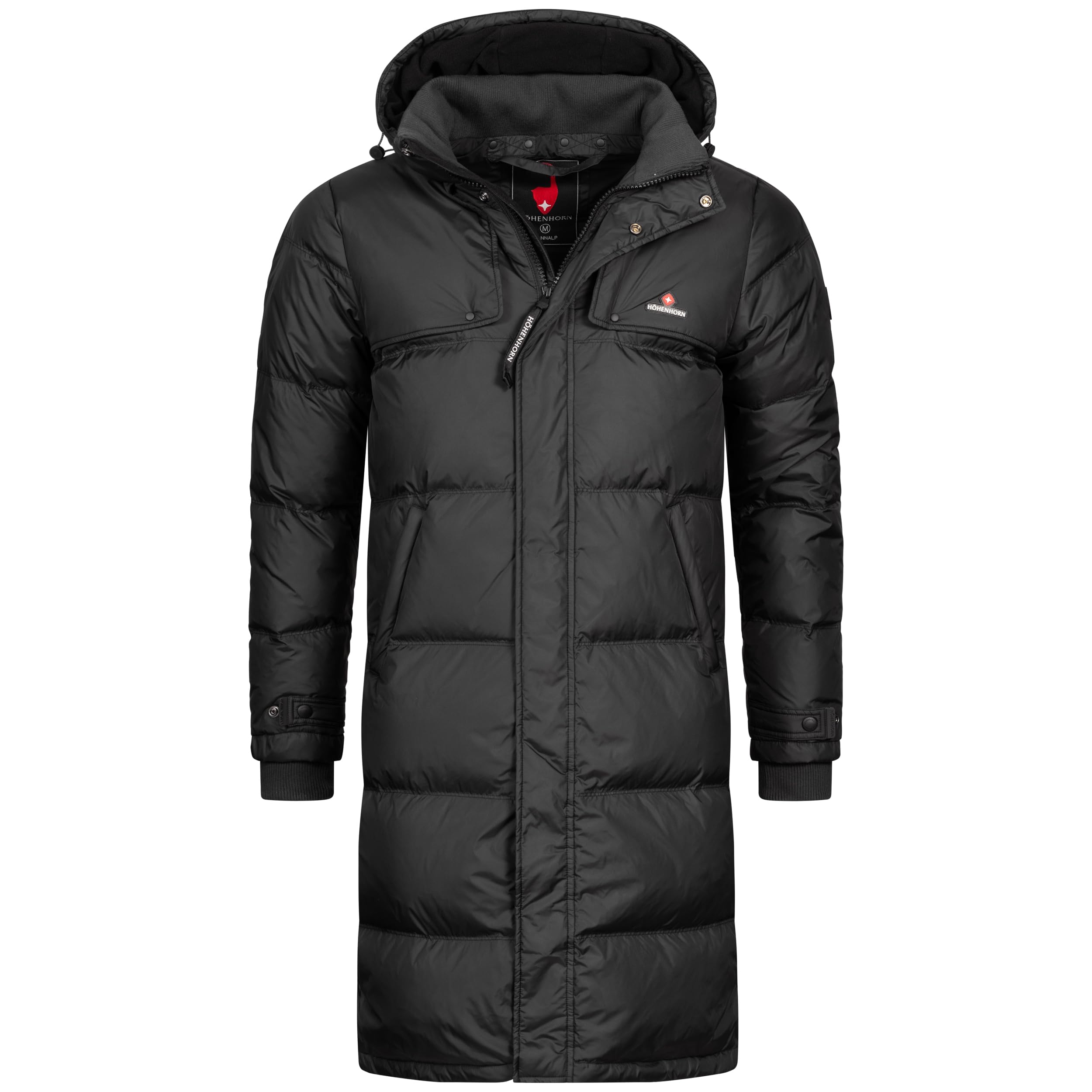Höhenhorn Bannalp - Abrigo de invierno para hombre, con forro largo, con certificado RDS, plumón y plumas con capucha extraíble