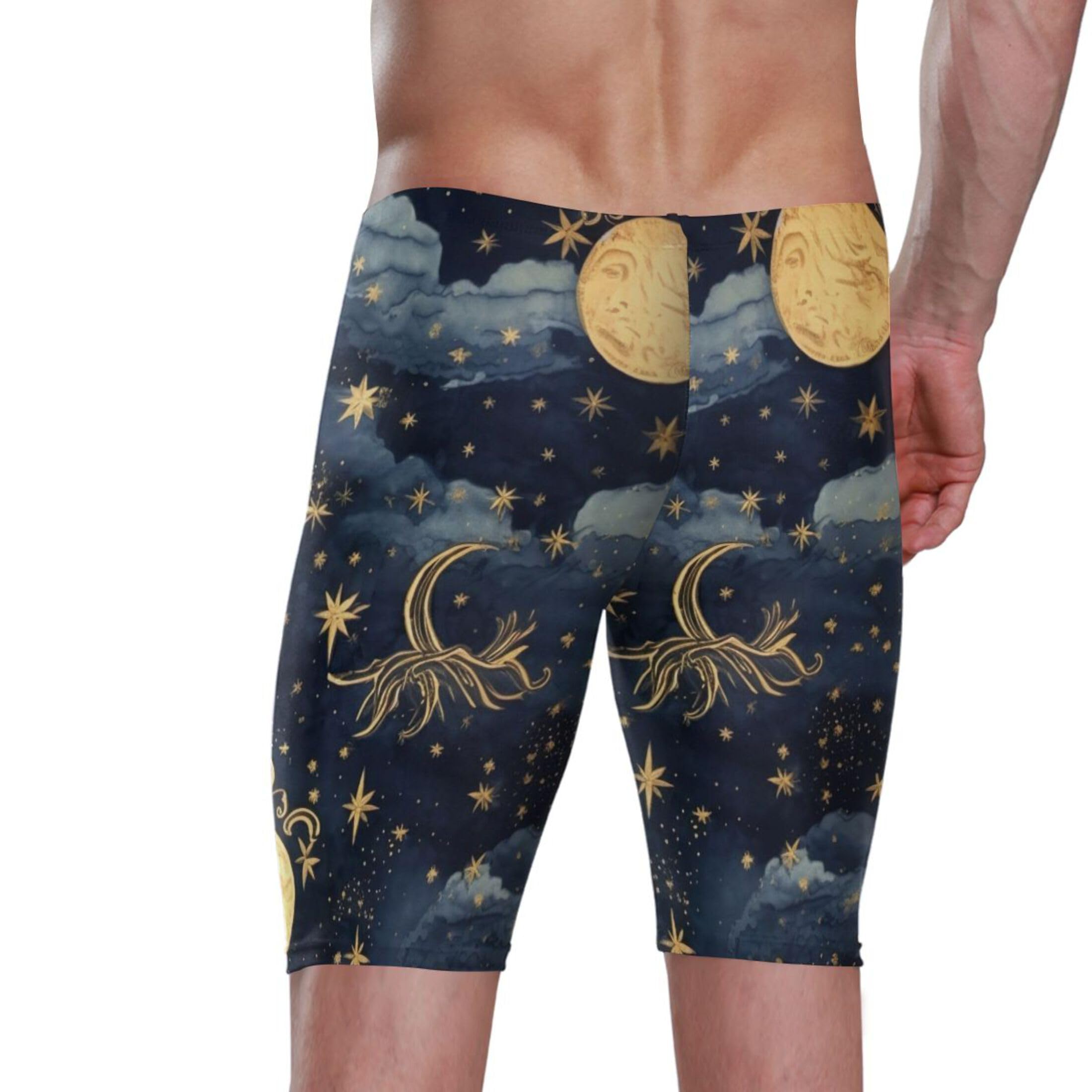 UMIRIKO Boho Gold Moon Sun Swim Jammers Swimsuit for Men XXL B0400192