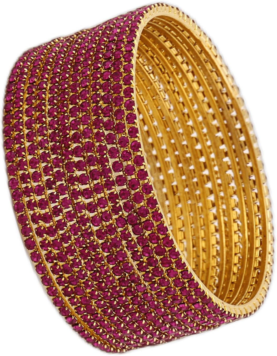 Set of 12 Latest Traditional Design Gold Plated Stone Bangle for Women