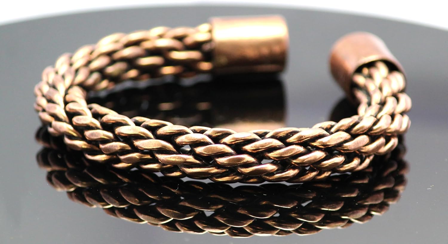 85+gram Viking Braiding Pure Copper Oxidized Heavy Handmade Cuff Bracelet Gift Jewelry