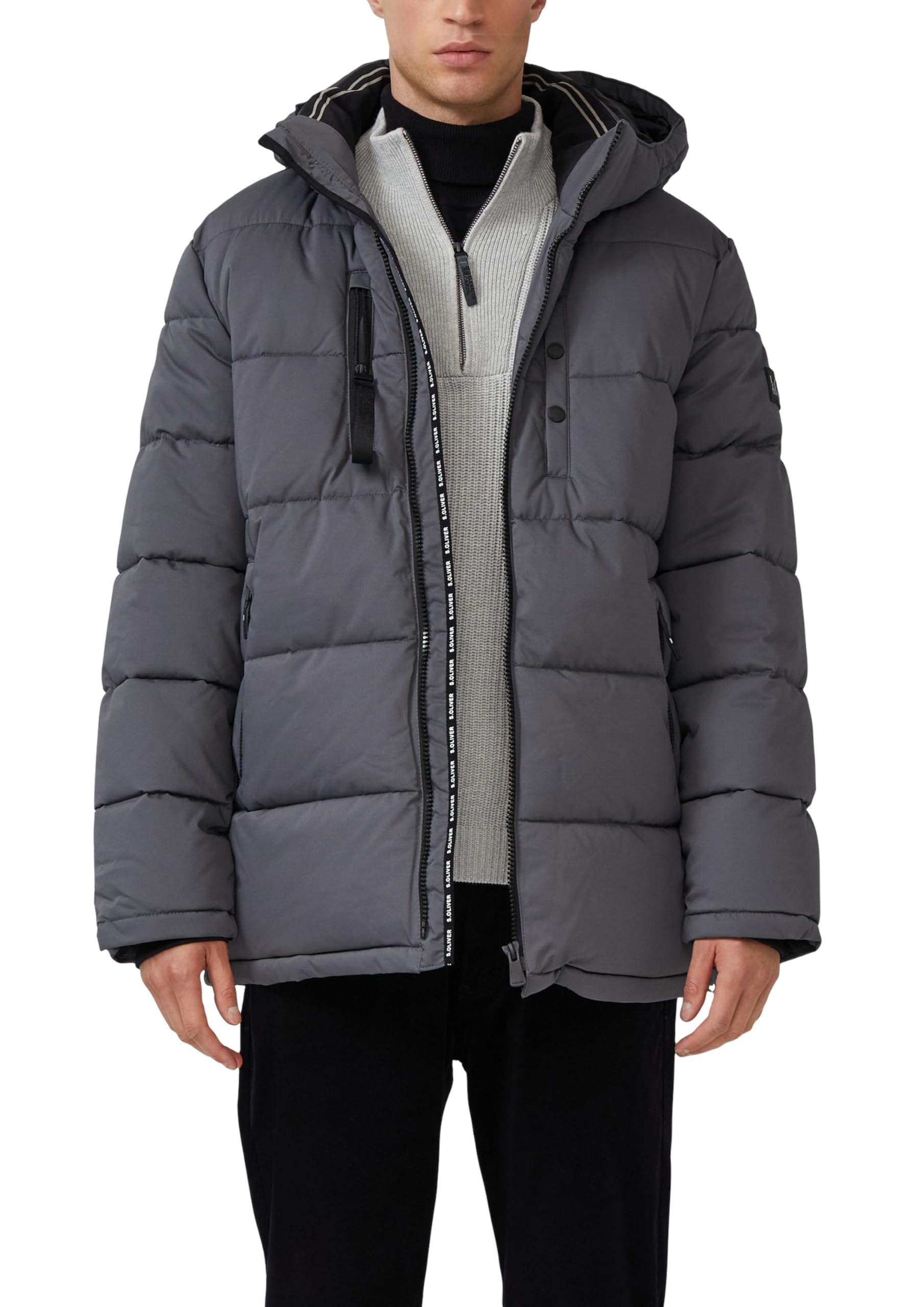 s.Oliver Wasserabweisende Pufferjacke mit abnehmbarer Kapuze und sportiven Details