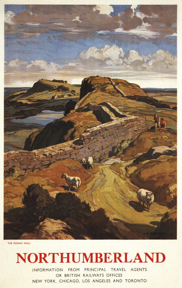 Epochsign N387 Northumberland England Hadrian's Wall Retro Metal Sign Tin Sign 8X12 Inches