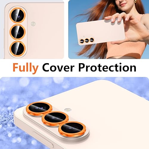 Vista 496 de para Samsung Galaxy Z Flip 7 Protector de Lente de Cámara, Cubierta de Lente de Vidrio Templado con Anillo de Metal Individual, [Fuerte Adhesión] 1