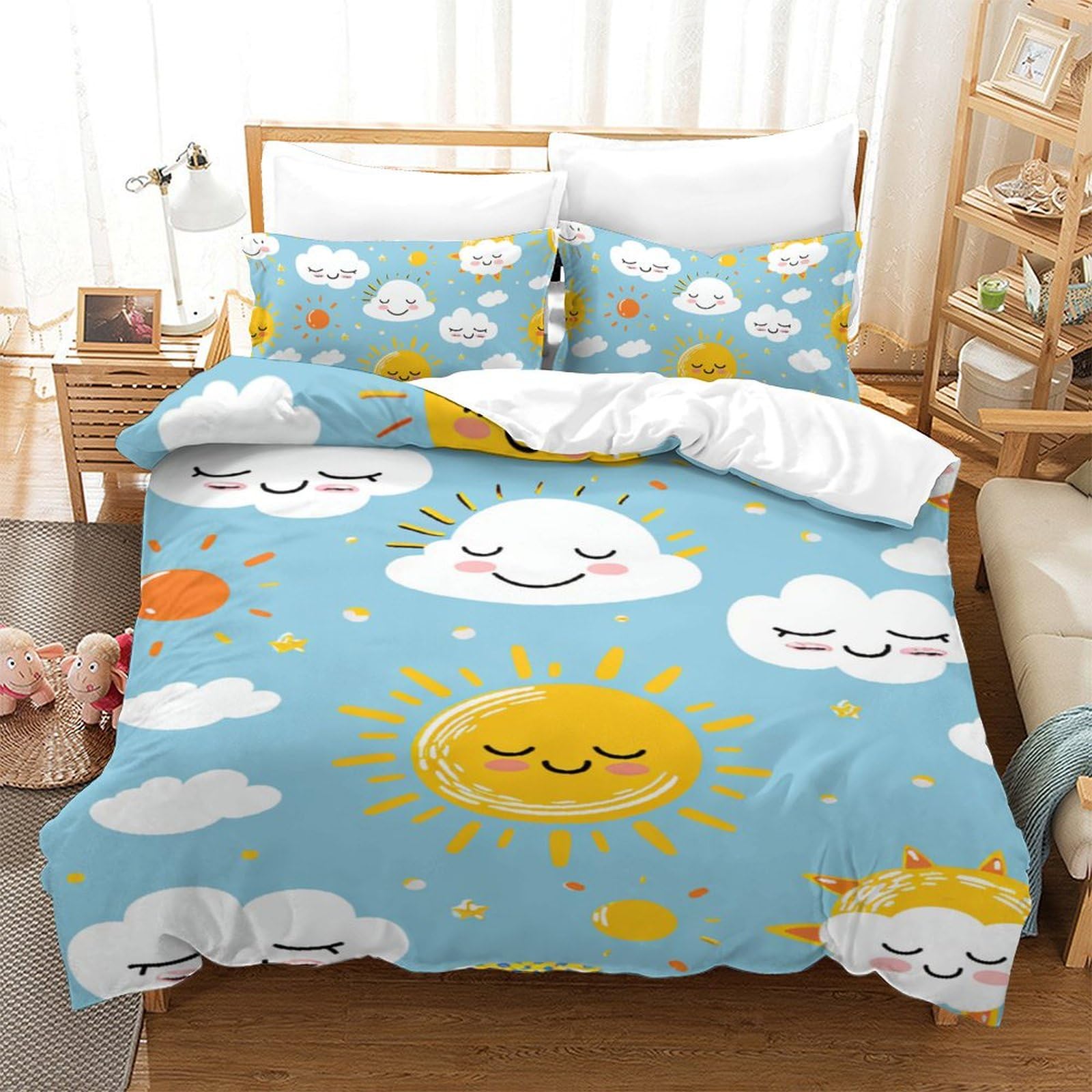 Housse de couette 140x200 fermeture éclair parure microfibre fraîche