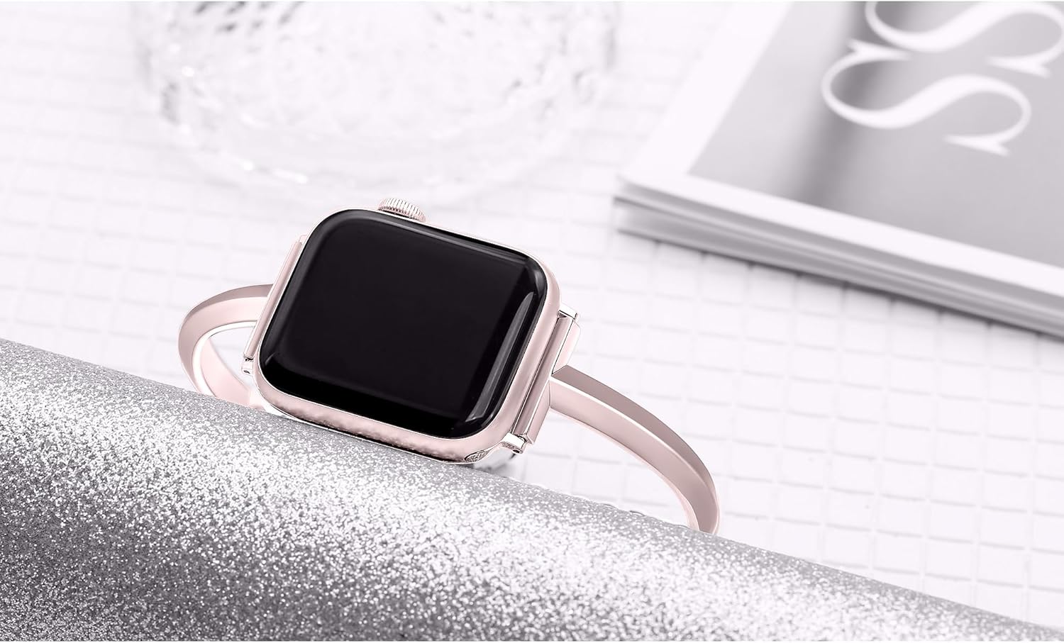 PlusRoc Stainless Steel Band Compatible with Apple Watch Band 38mm 40mm 41mm 42mm 44mm 45mm 46mm 49mm iWatch SE Series 11 10 9 8 7 6 5 4 3 2 1, Slim Versatile Bangle Bracelet for Women