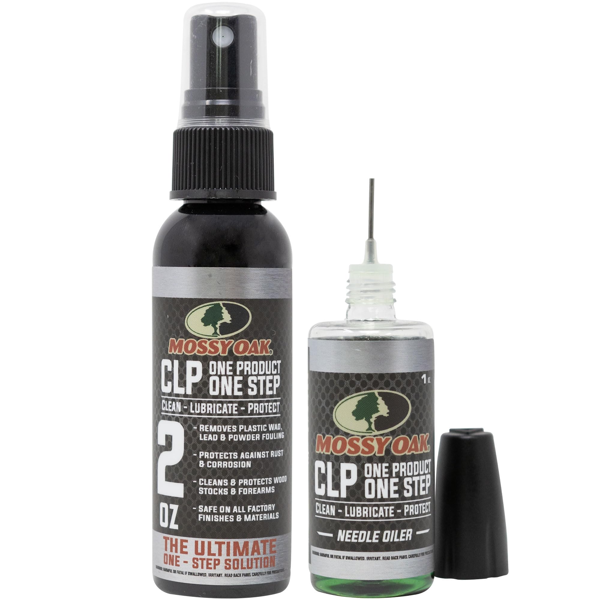 Mossy Oak Gun Oil - CLP Gun Lubricant - Premium Firearm Maintenance - Rust Preventative - 2 oz. Fine Mist Pump Sprayer & 1 oz. Needle Oiler