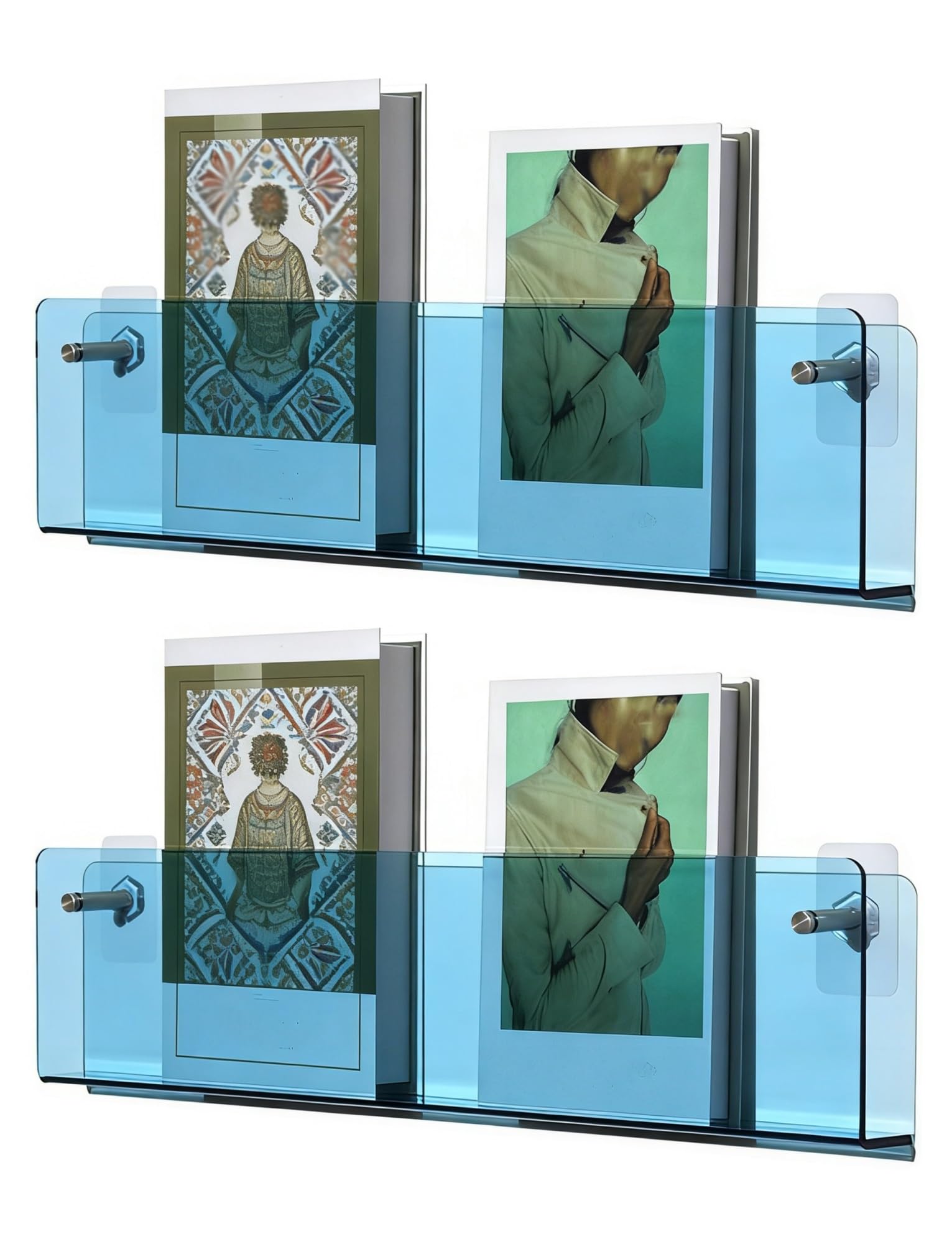 Fcfpxwtz Light Blue Acrylic Wall Magazine Rack