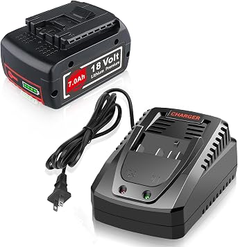 VANON 1 Pack BAT609 18V 7.0Ah Lithium Battery Replacement for Bosch 18V Battery Charger Set BAT609 BAT610G BAT618G BAT619 BAT621 BAT620 Cordless Power Tools with LED Charge Indicator