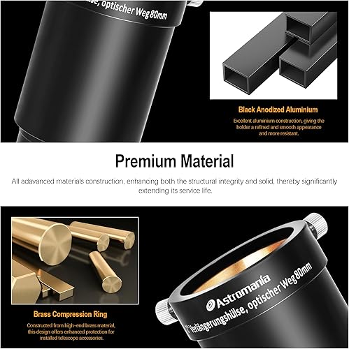 Miniatura 10 de Astromania Adaptador de tubo de extensión ocular para telescopio de 2 pulgadas, longitud óptica de 1.378 in, con roscas de filtro de soporte de 2