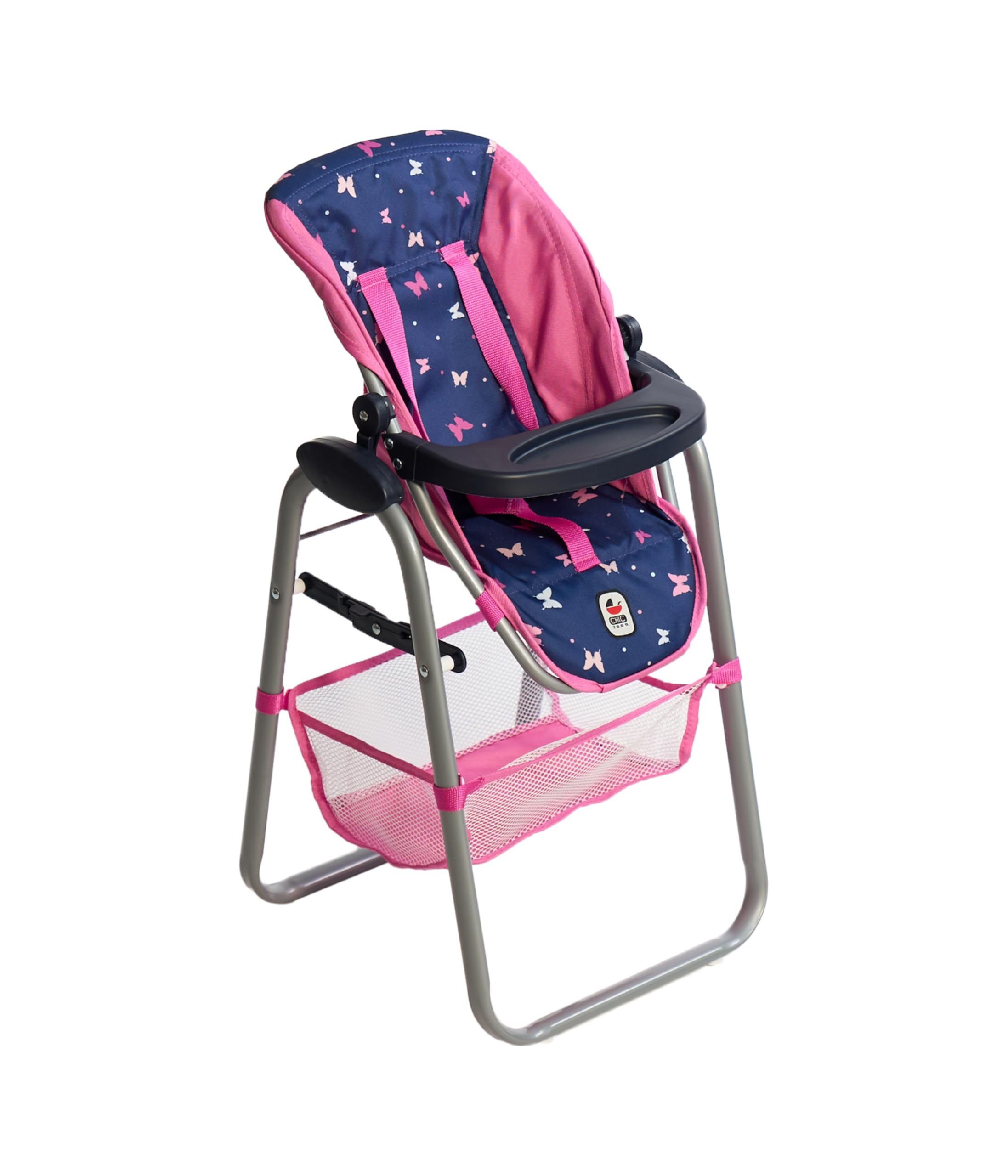 Bayer Chic 2000 Seggiolone per bambole, colore blu navy, regolabile e pieghevole, con schienale e rete per bagagli, per bambole fino a 50 cm, accessori per bambole 3-8 anni
