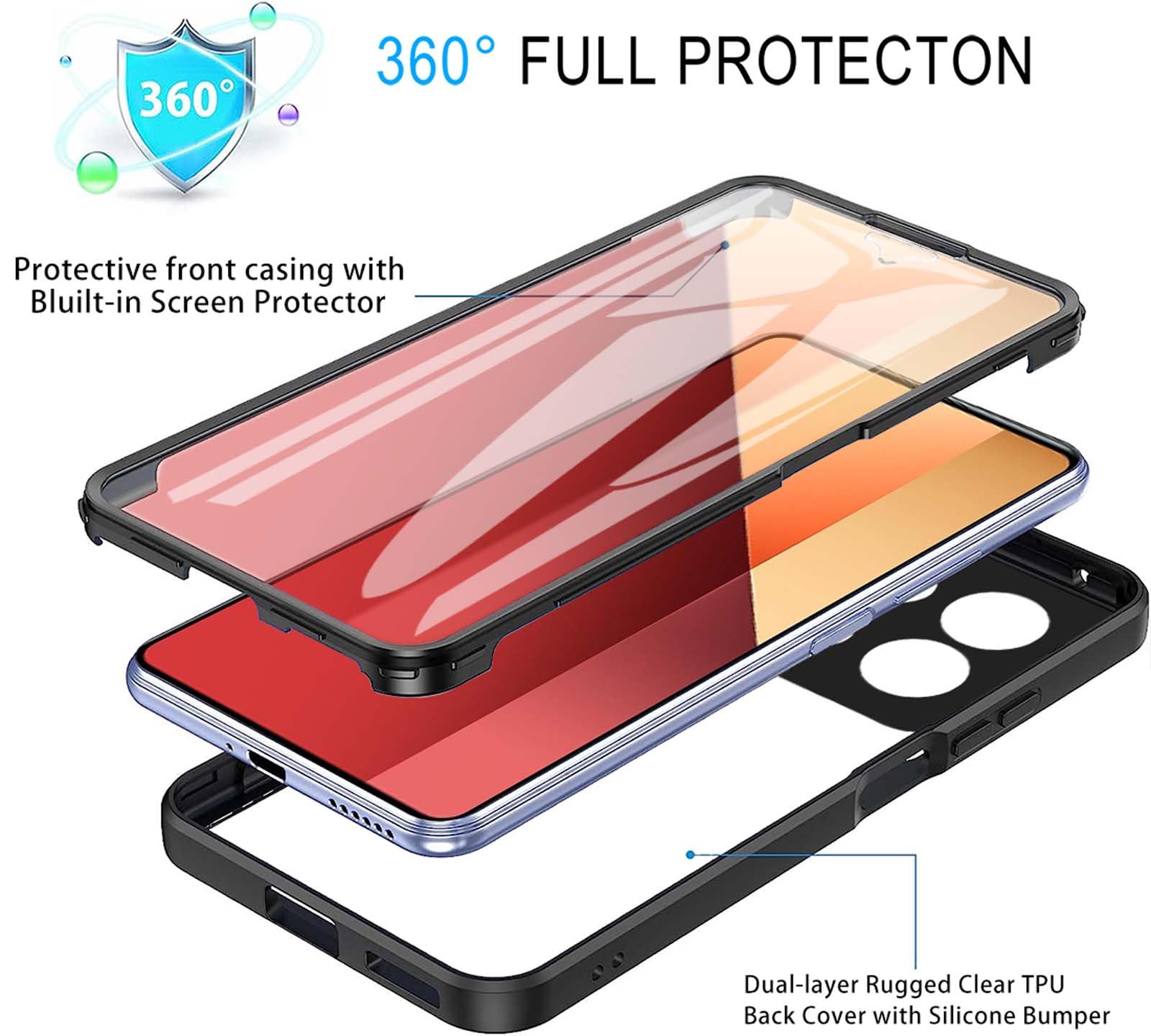 HAOYE Cover per Xiaomi Redmi Note 10 PRO con Proteggi Schermo